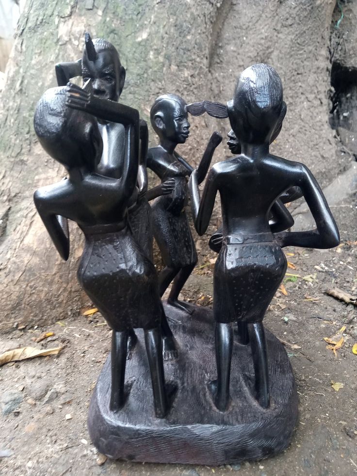 BLACKWOOD 1PC MAASAI FAMILY ORIGINAL DANCING KAMBA