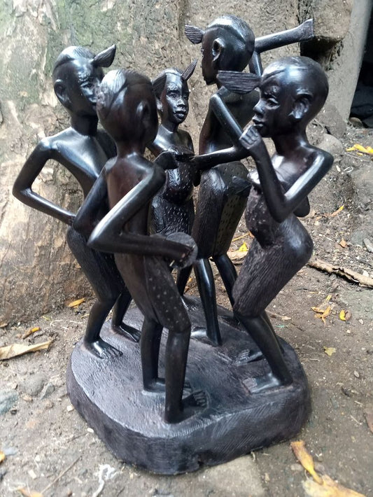 BLACKWOOD 1PC MAASAI FAMILY ORIGINAL DANCING KAMBA