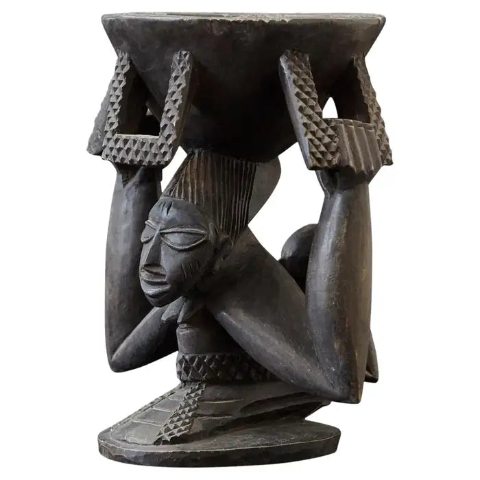 WOMAN CARRYING BABY IN A PAPOOSE PORTE-NU KOLA D'ABEOKUTA ( NIGERIA) années 1950