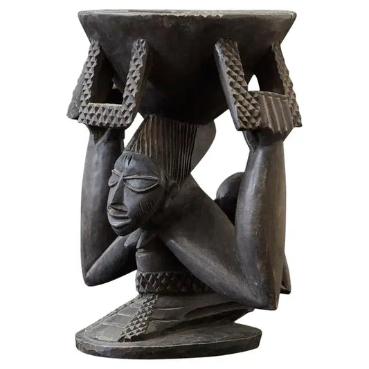 WOMAN CARRYING BABY IN A PAPOOSE PORTE-NU KOLA D'ABEOKUTA ( NIGERIA) années 1950