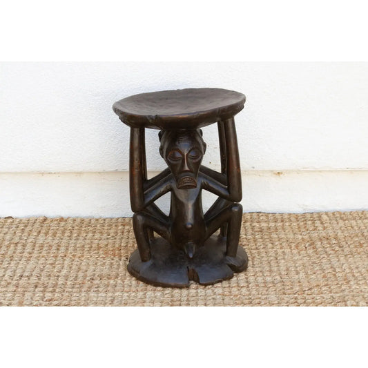 TRIBAL SONGYE FIGWAL CARVED STOOL